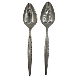 Oneida‎ Community Stainless Venetia Slotted Serving Tablespoon Pierced Spoon 2pc